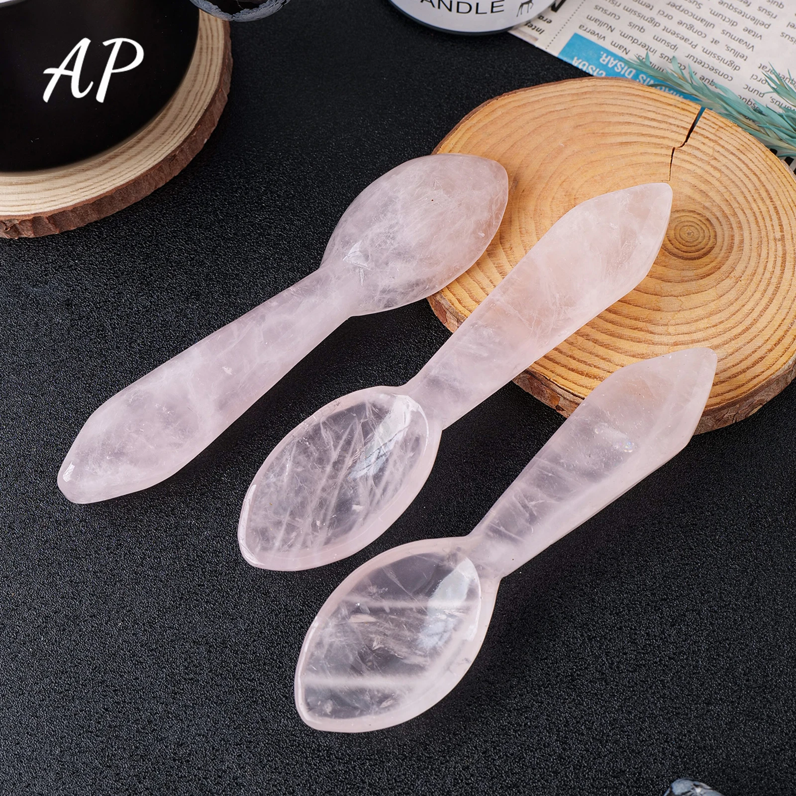 

1 шт., Ложка Из Натурального Розового Кварца