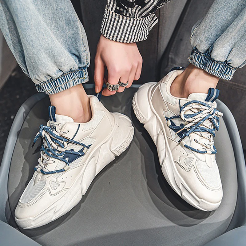 Мужские дышащие кроссовки повседневная спортивная обувь на платформе для бега и