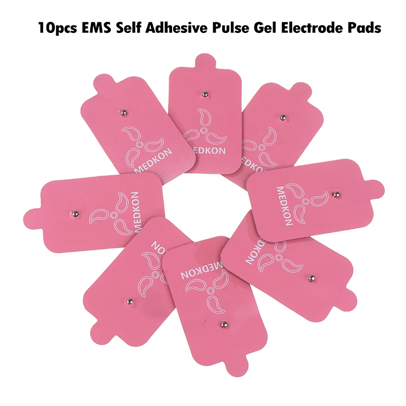 

10Pcs EMS Self Adhesive Pulse Gel Electrode Pads Patch For Tens Acupuncture Therapy Body Massager