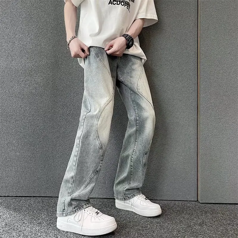 

Men's Bottoms 2022 Jeans Men's New Straight Foot Summer Tide Versatile Trend Loose Straight Pants Youth Popular