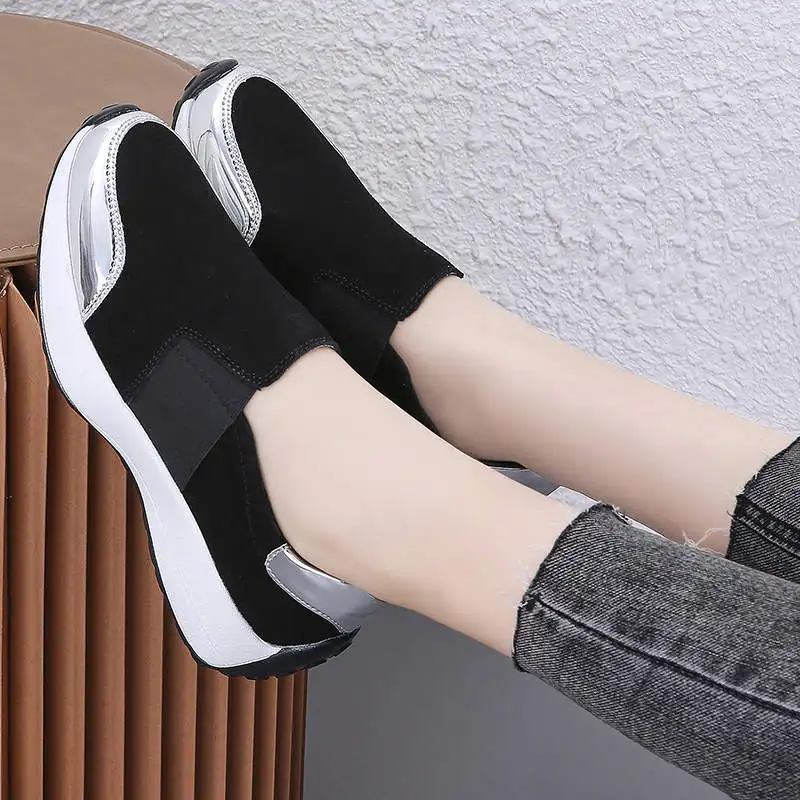 

Woman Black Sneakers Sneker Women Platform Sport Shoes Without Lacing Women's Running Shoes Dad Sports Woman Casual Shoo Tennis