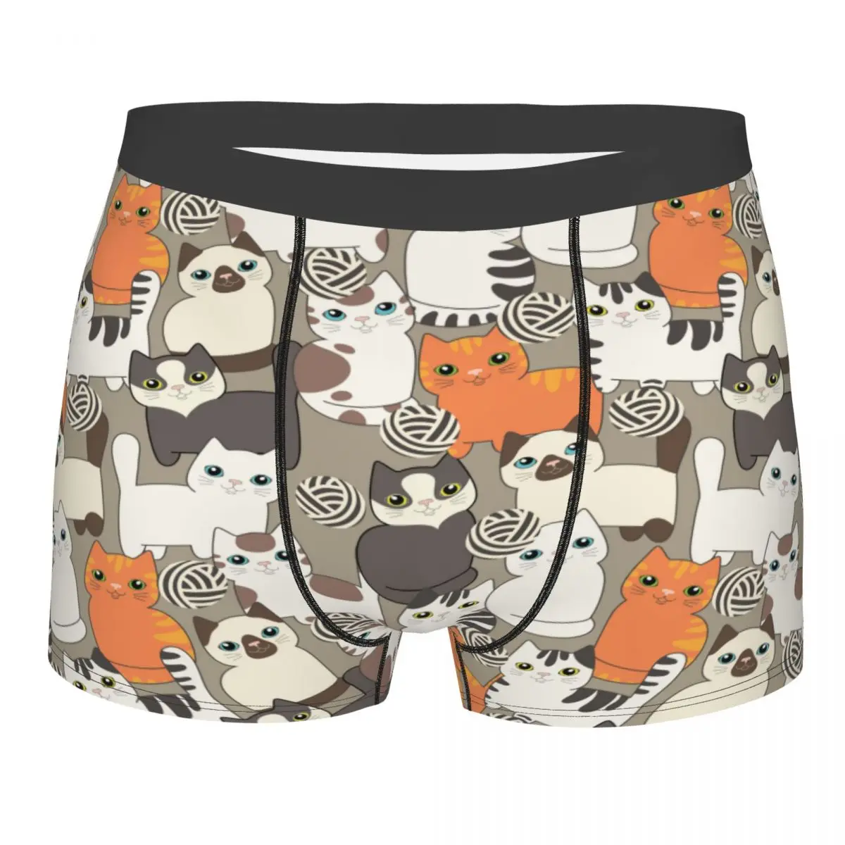 

Male Panties Men's Underwear Boxer Funny Cartoon Cats Pattern Underpants Comfortable Shorts