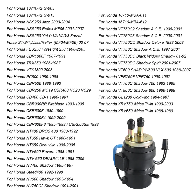 Мотоциклетный топливный насос 12 В для CBR600F CBR600F3 CBR600F4 1989-2000 NSS250 16710-KFG-003 16710-KFG-013