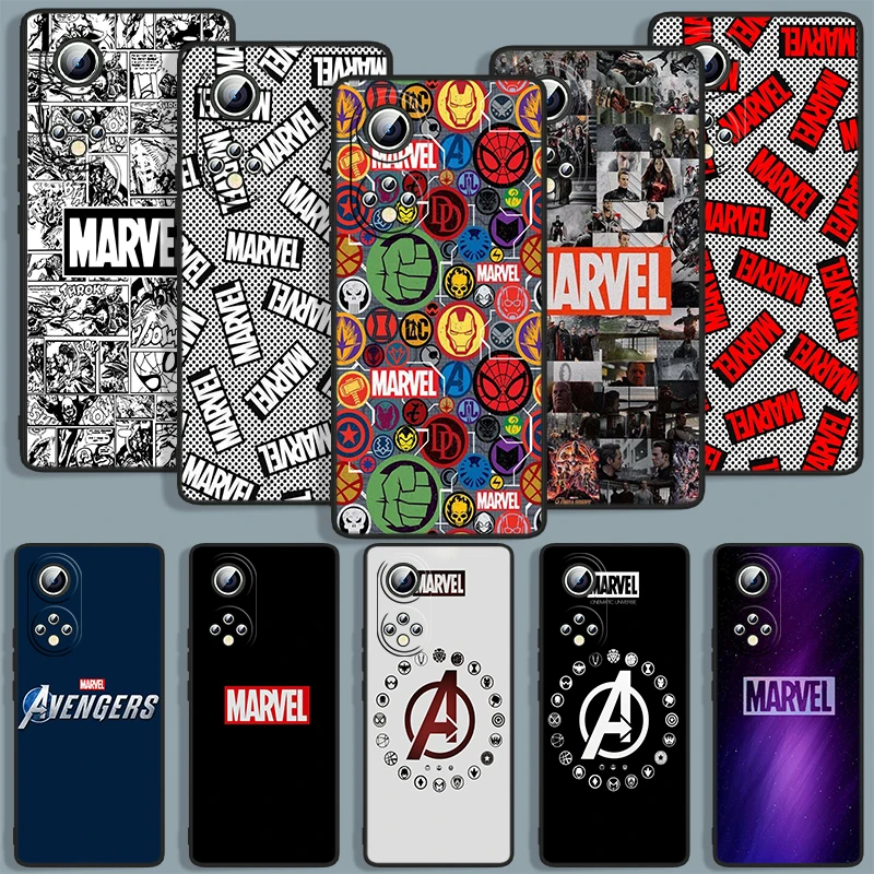 

Marvel Logo Avengers Phone Case For Huawei Honor 7A 7C 7S 8 8A 8C 8X 9 9A 9C 9X 9S Pro Prime MAX Lite Black luxury Silicone Back