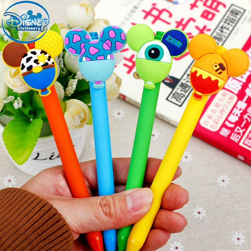 

10pcs Disney Cute Mickey Minnie Donald Duck Pooh Candy Colored Pen Holder Gel Pen 0.5mm Students Office Signature Pen Stationery