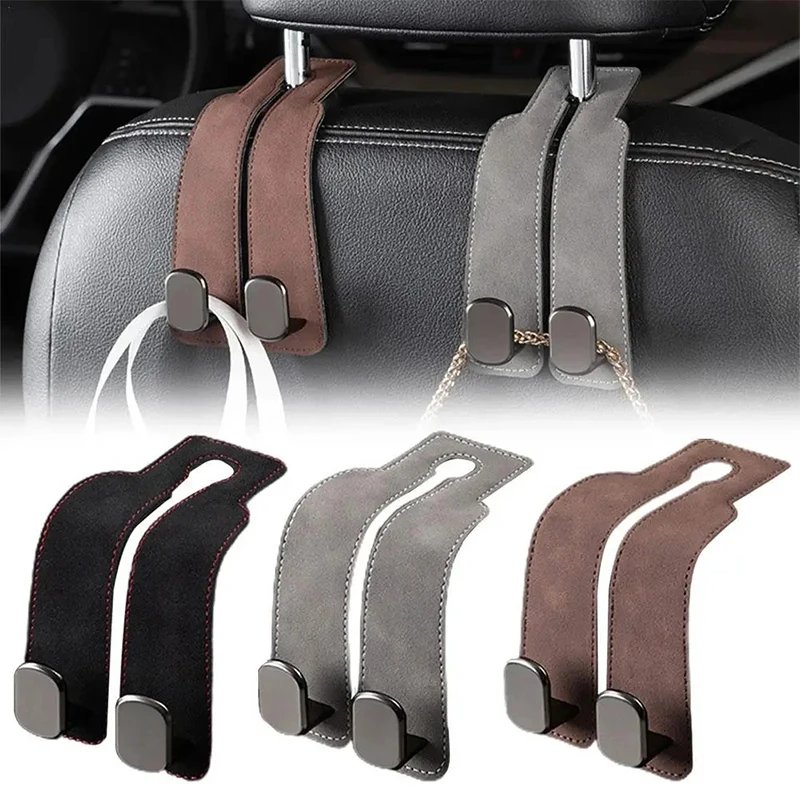 Universal Suede Car Hook Seat Hanger Hooks Back Bags Clothes Sundries Auto Accessories