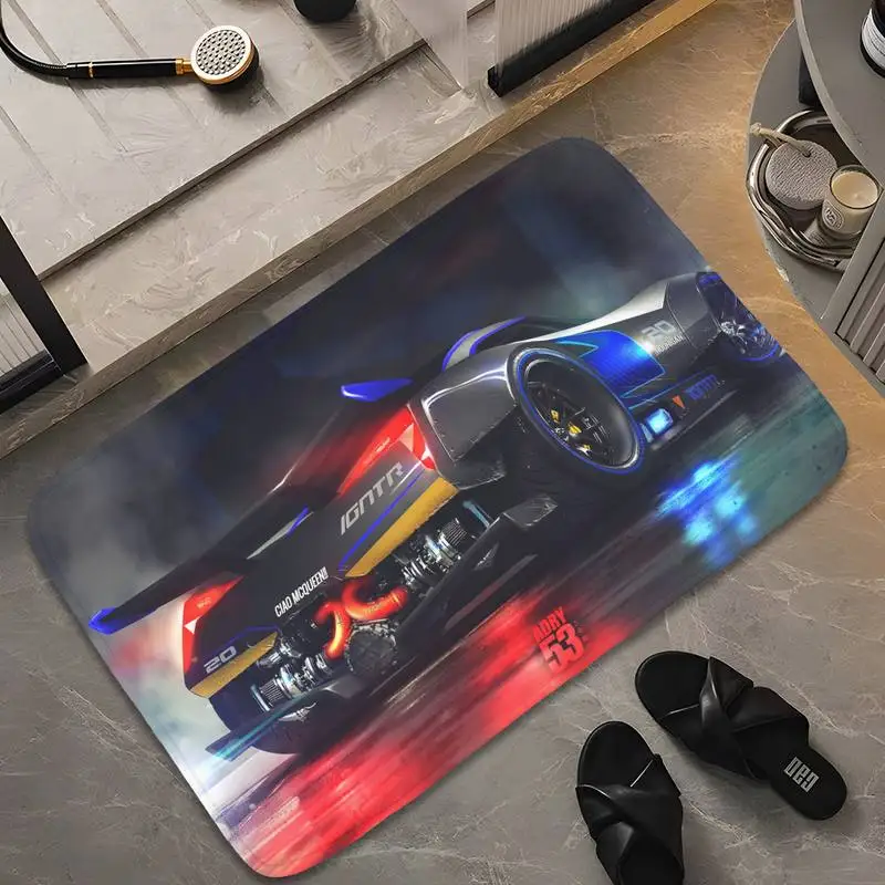 

Disney Car Newest Flannel Living Room Carpet Solid Color Absorbent Front Door Mat Kids Bedroom Soft Bathroom Anti-Slip Mat