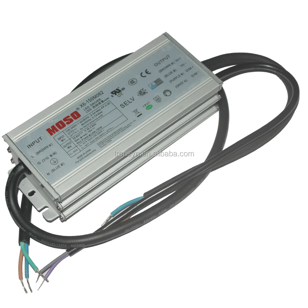 

Moso Authorizaion X6-150M062 Moso LED Driver 150W 62V Switching Power Supply With IP67 Design