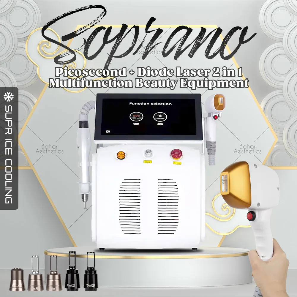 Титановый диодный лазер Soprano Ice SHR для удаления волос Picotech Nd YAG удаление татуировок