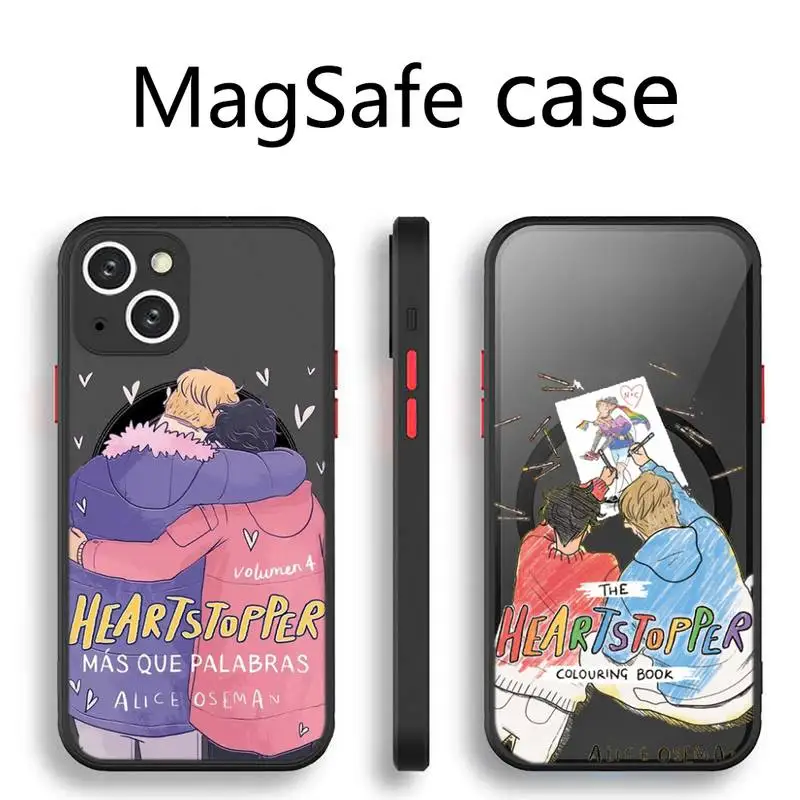 

Heartstopper Nick and-Charlie Phone Case Transparent Magsafe Magnetic Magnet For iPhone 13 12 11 Pro Max Mini Wireless Charging