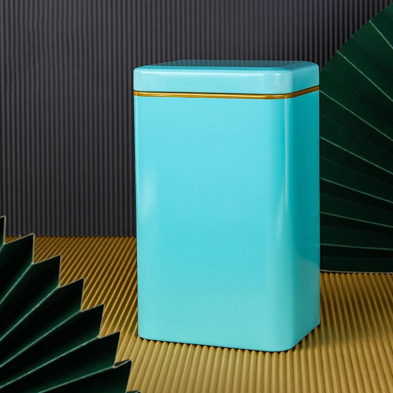 Металлическая квадратная чайная банка в стиле ретро для хранения конфет и еды