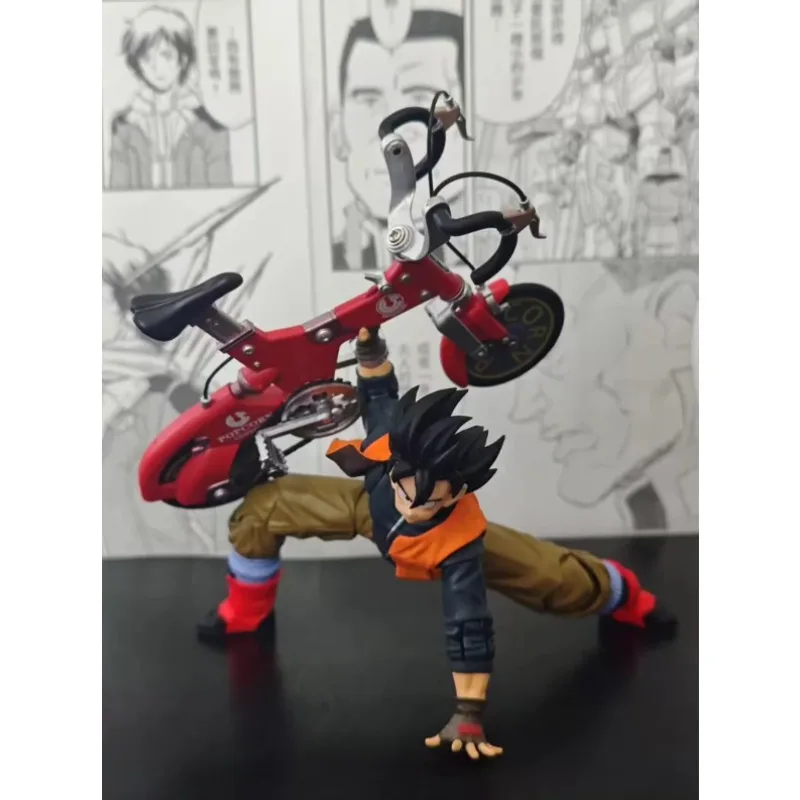В наличии! Коллекционные фигурки Kamione S.H.F Dragon Ball: Гоку на велосипеде (детская версия) с подвижным велосипедом, набор 01A 01B, аниме-модели, игрушки (art.: 3920dc758f620) - 3920dc758f620