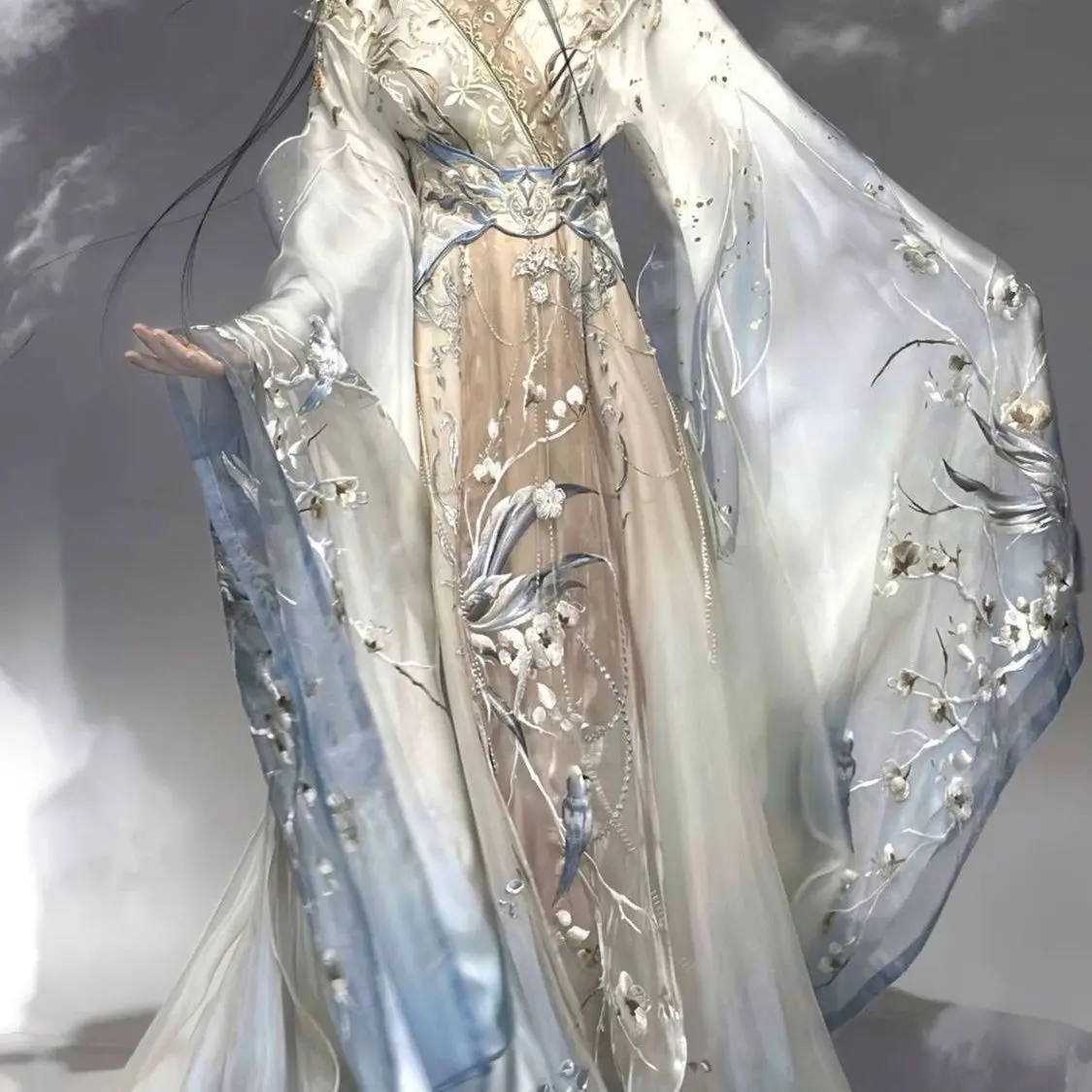 Женская вышивка Hanfu Ji Yue Yao Guang Wei Jin Feng