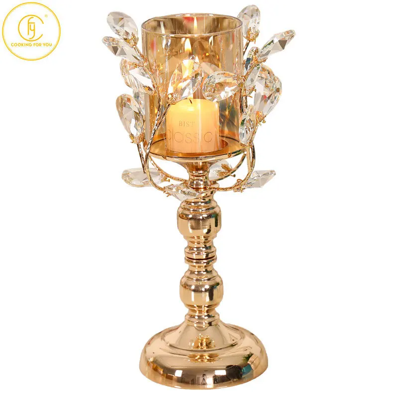 

Светильник шный стеклянный Золотой подсвечник, романтическая свеча, свадебный реквизит, Золотая Ароматизированная свеча, хрустальный подс...
