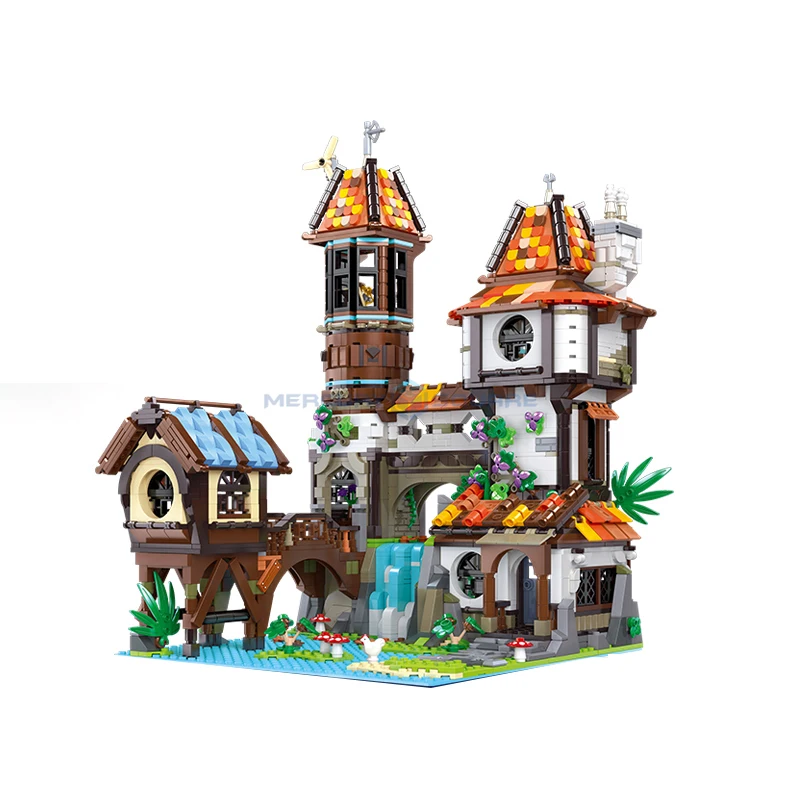 Модель школьников Riverside блоки MOC 89149 средневековый деревенский дом строительные