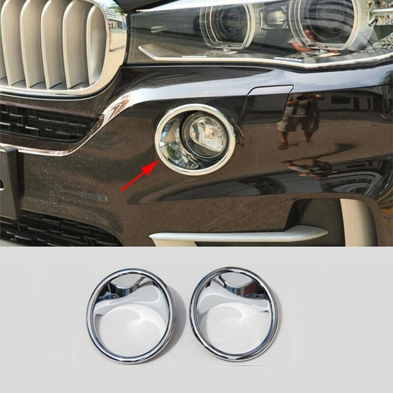 

2Pcs Chrome Silver Car Front Fog Light Lamp Cover Trim for-BMW X1 F48 2016-2019