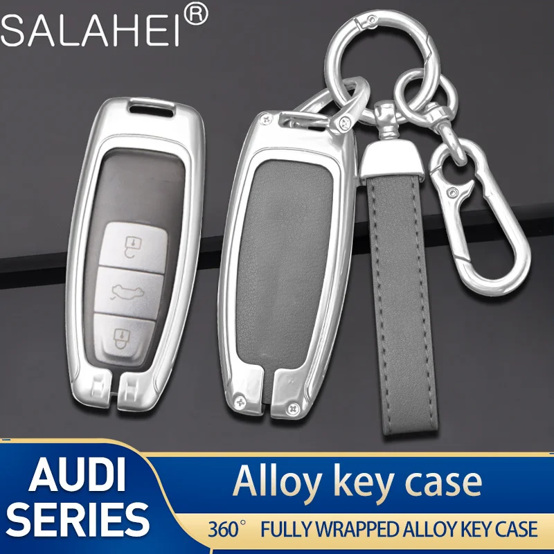 

Car Key Cover Case Shell For Audi A3 A4 B9 A6 C8 A7 S7 4K A8 D5 S8 Q7 Q8 SQ8 E-tron 2018 2019 2020 2021 Keychain Accessories