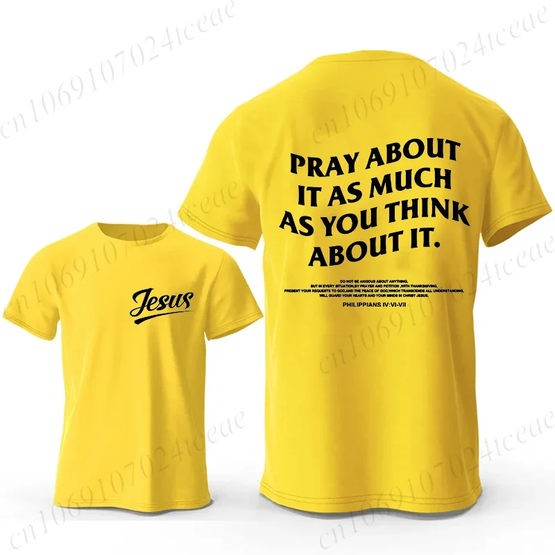 Фото Men's Fashion Summer T-shirts Believe Cross Jesus Creative Graphic Printed Tshirts Casual Short Sleeved T-shirt Christian Tops №5