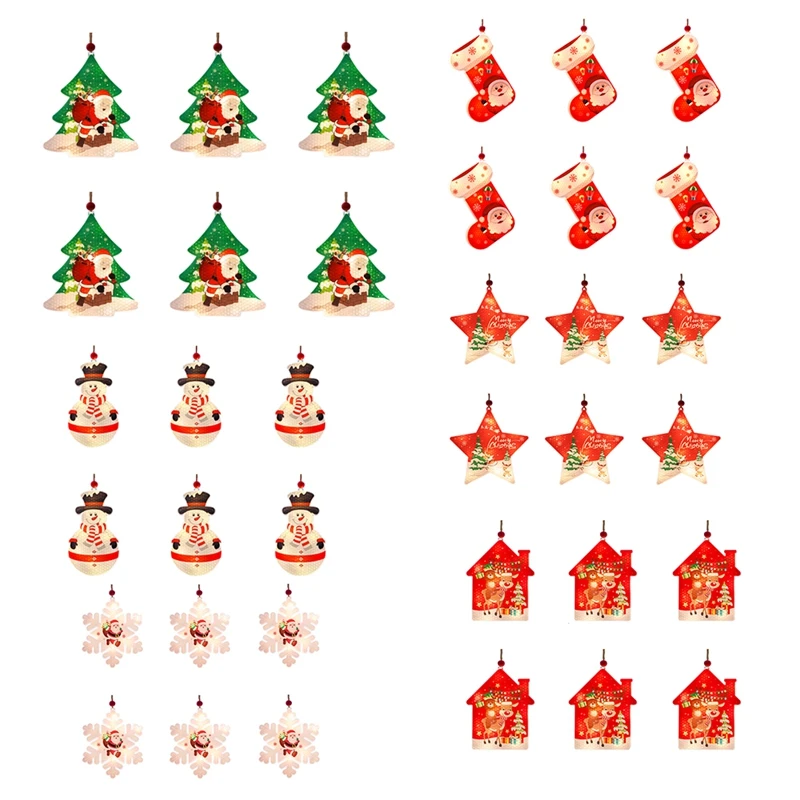 

Светодиодный Рождественский декоративный светильник AT35, новогодний комнатный декор, гирлянда, праздничные украшения, уличная садовая деко...