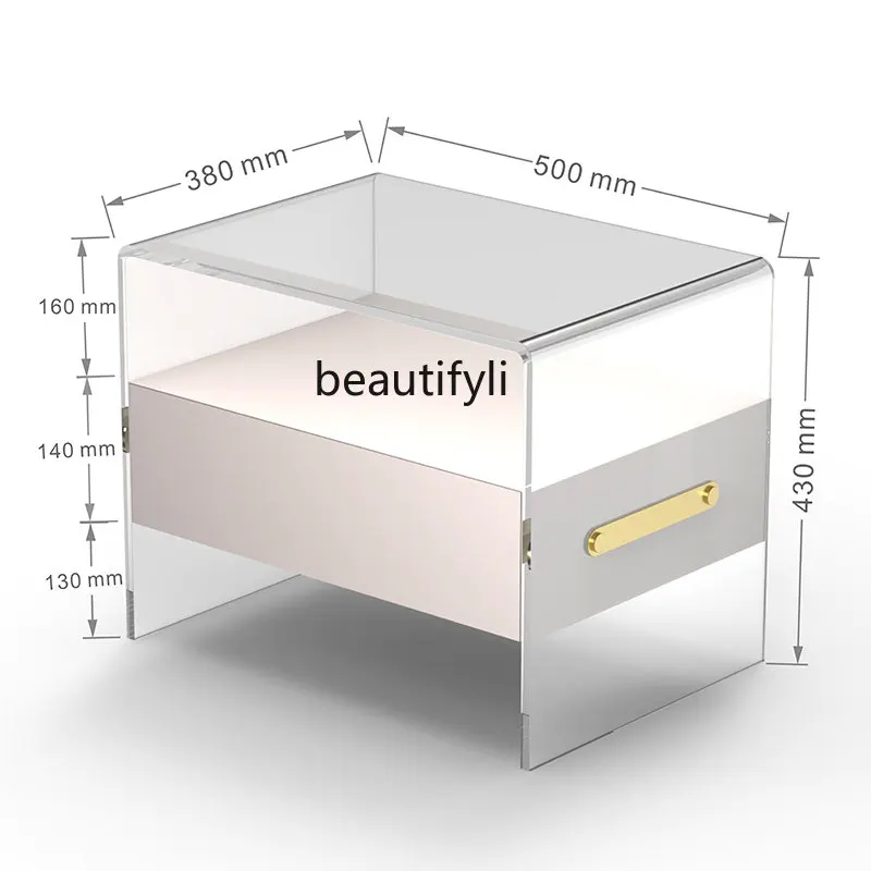 

Acrylic Bedside Table Hotel Homestay Sample Room Bedside Storage Rack