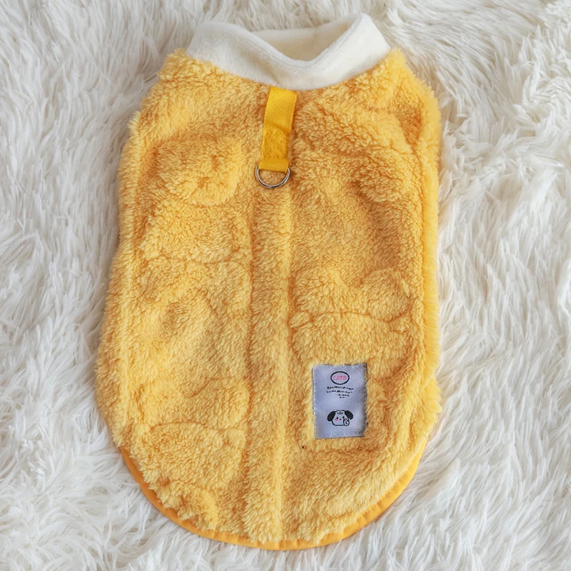 Зимняя теплая одежда для собак флисовое пальто куртка маленьких и средних милый