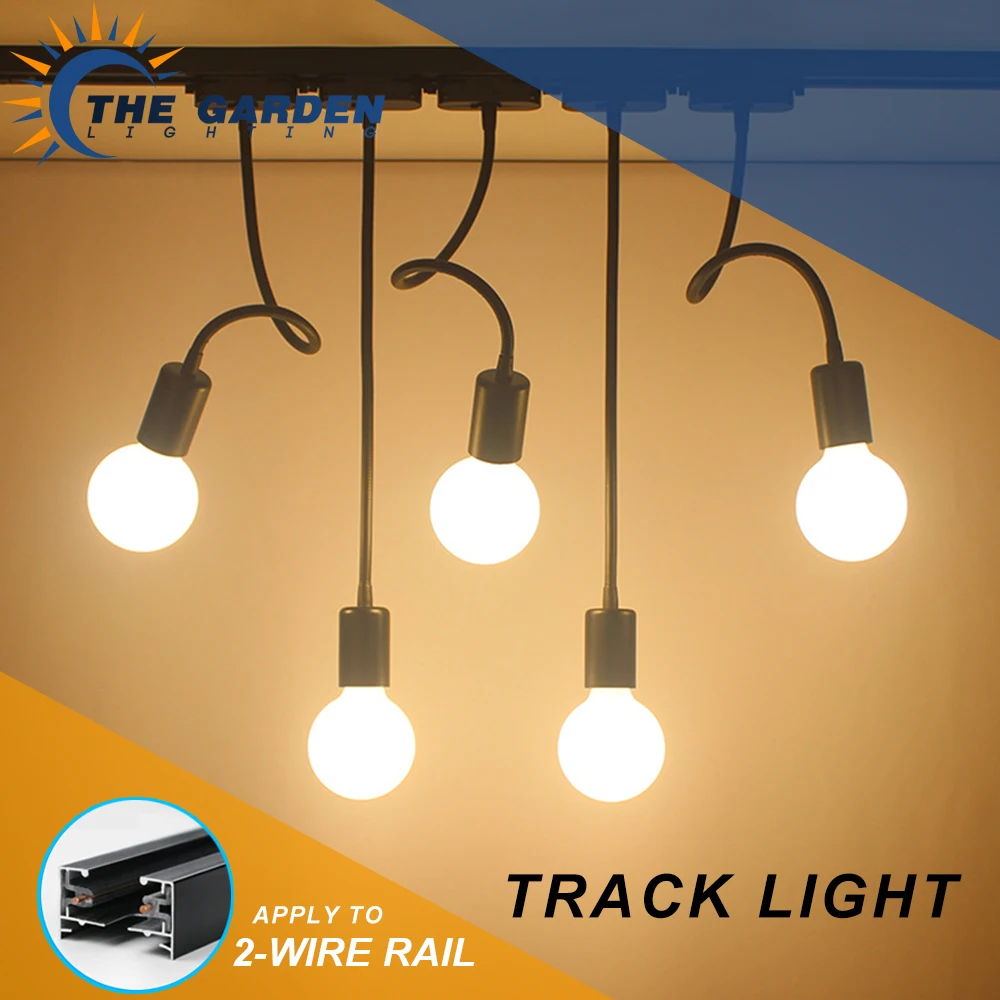 LED Track Light Gooseneck Rail Ceiling Mounted Track Lighting Hose Neck E27 Industrial Clothing Store Adjusted Rail Lamp