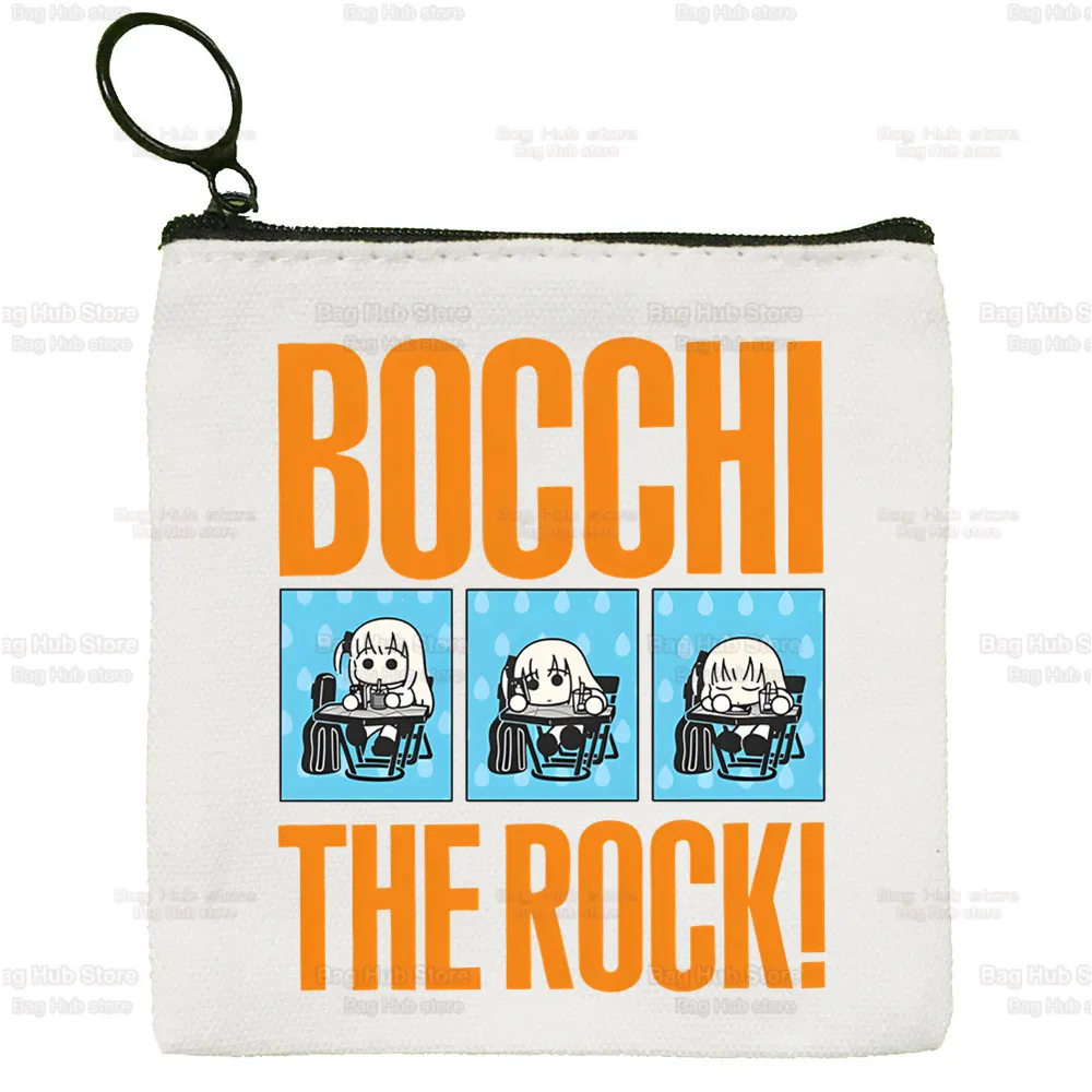 Bocchi The Rock Simple Canvas Coin Purse Cute Kessoku Band Cartoon Key Case Hitori Gotou Lady Bag Coin Storage Bag