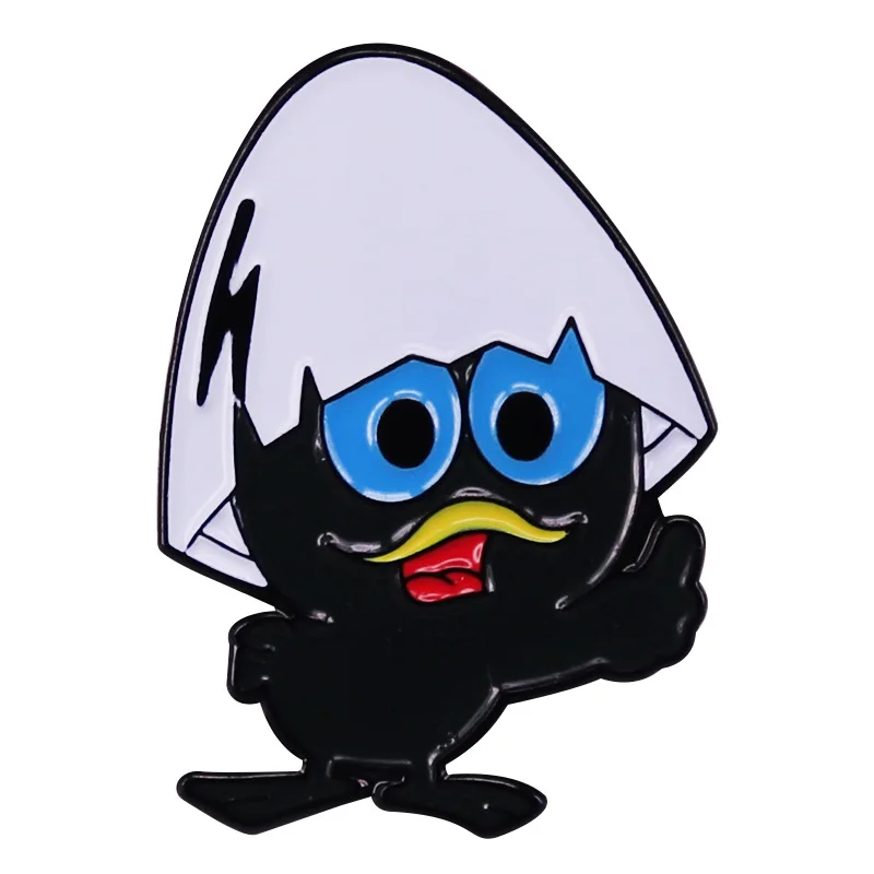 

XM-funny Cute cartoon chick topped with eggshell chick pin badge backpack decoration metal jewelry