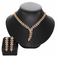 hoyon 2022 trend vintage diamond maple leaf earrings and necklace jewelry set for women birthday gift wedding free shipping