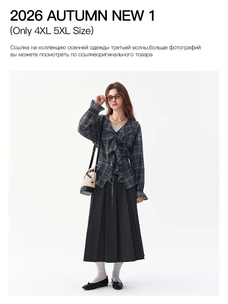 Фото DUSHU 2026 Осенняя новинка: Женская футболка с длинным рукавом, размеры 1XL-5XL, с мультяшным принтом, модный свободный крой, повседневный дизайн №1