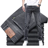 spring summer autumn winter straight mens gray jeans stretch regular fit mens jeans korean trend fashion business trousers