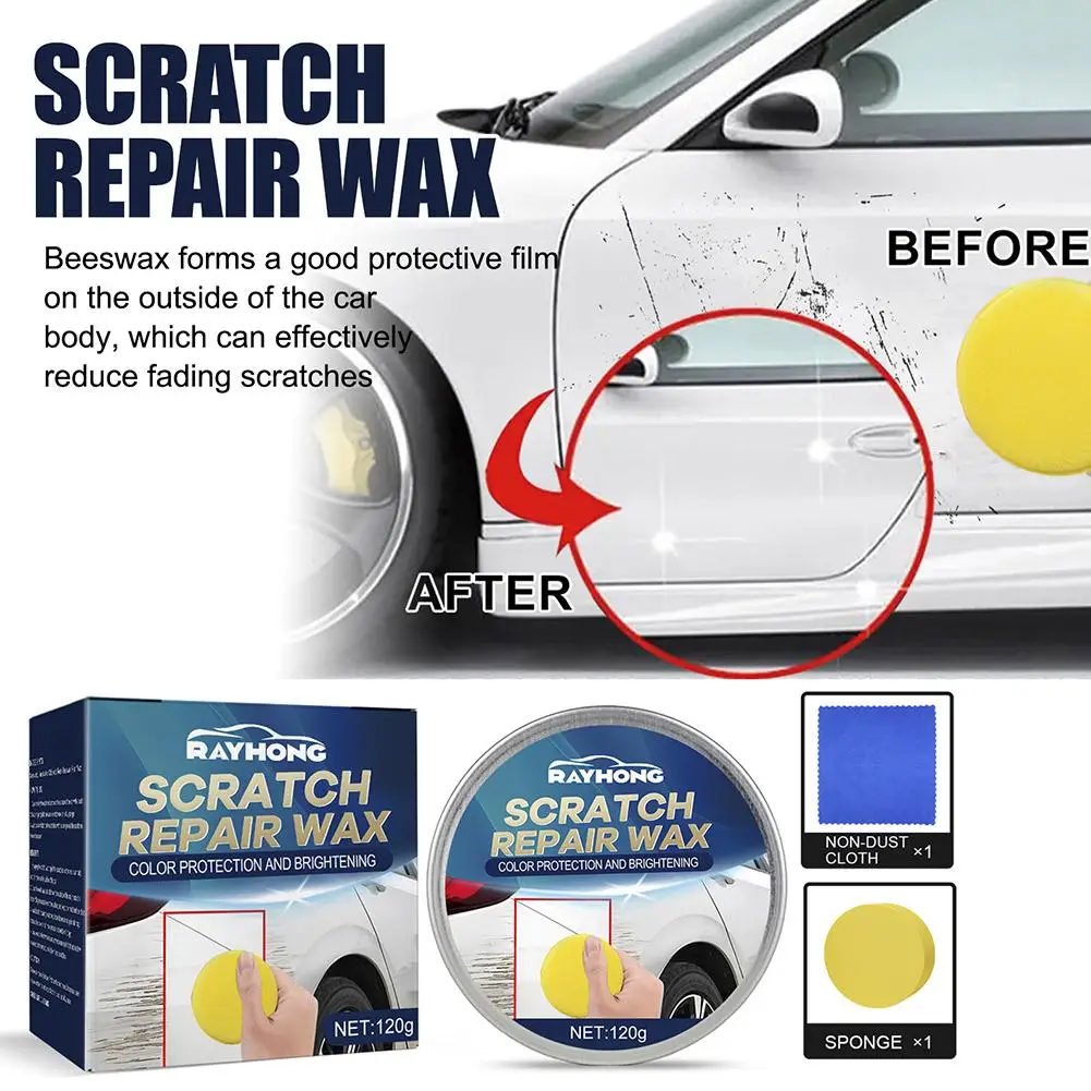 

120g Car Scratch Repair Wax Paste Auto Paint Care Wax Brazilian Hydrophobic Glazing Shine Gloss Polishing Coating High Wax Q1A3