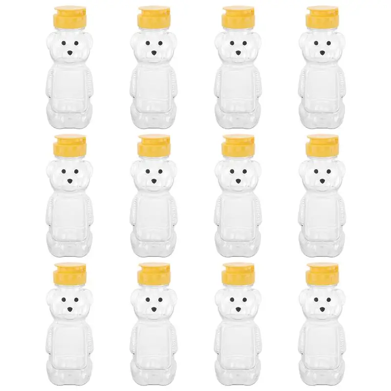 

180pcs 240ml Plastic Squeeze Condiment Bottles Bear Shape Honey Sauce Mustard Jam Dispenser
