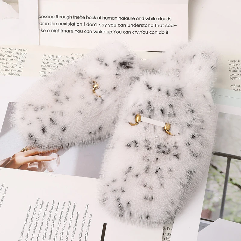 

Новинка 2022, женские меховые тапочки на осень и зиму, роскошные меховые Шлепанцы из меха норки, для отдыха на плоской подошве, уличная шерстян...