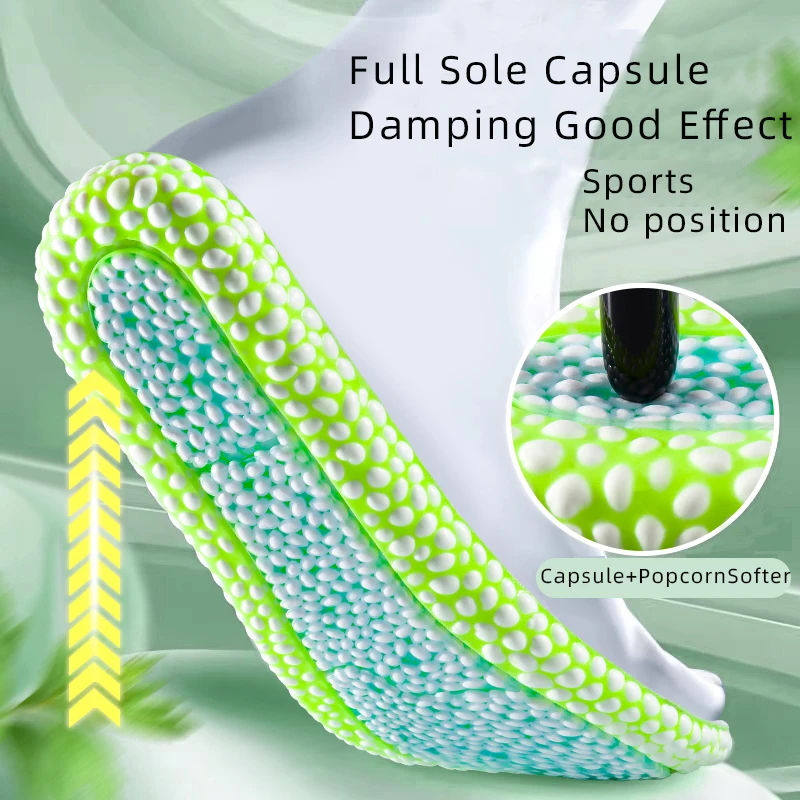 Boost Sports Insole Popcorn Breathable and Comfortable Shock Absorption Thickened Silicone Soft Elastic Running Insole