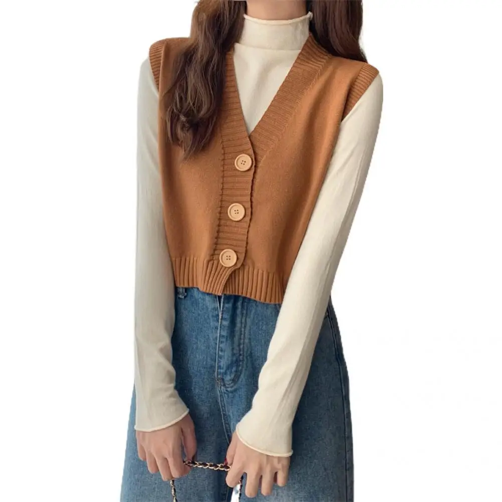

Coldproof All-Match Loose V-Neck Elegant Women Knitted Waistcoat for Gathering
