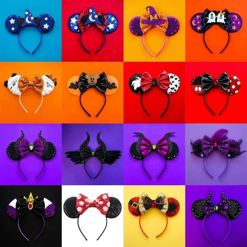 Классические повязки на голову Disney в белый горошек с красным бантом и Минни для