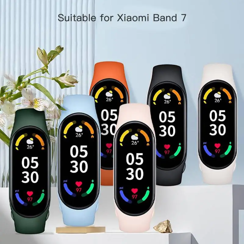 

Силиконовый сменный ремешок для Xiaomi Band 7, спортивный браслет из ТПУ, цветной ремешок для смарт-часов Mi Band7