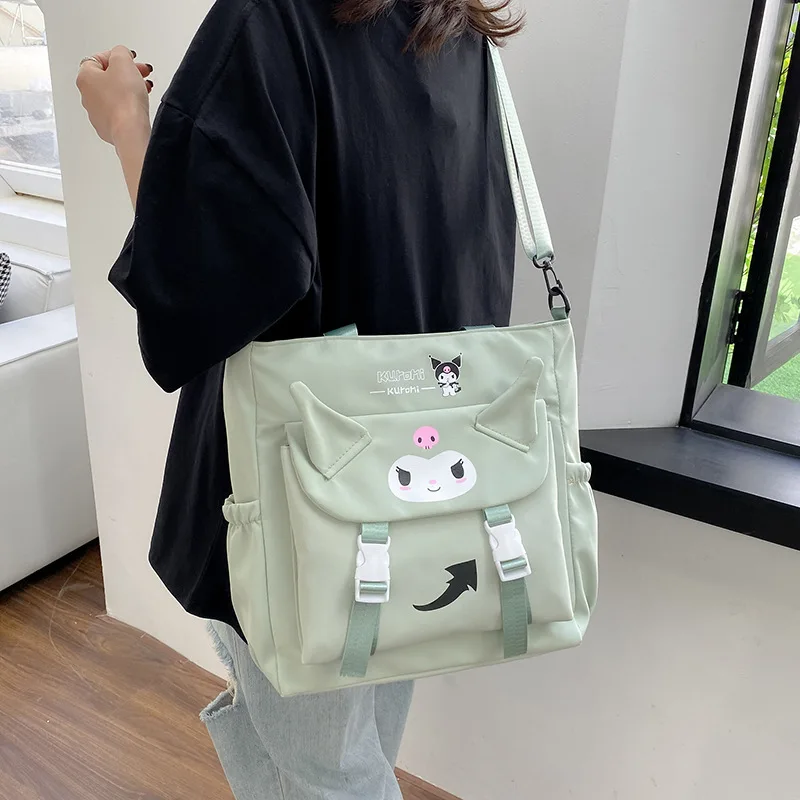 

Cute Sanrio Kuromi Simple One-Shoulder Handbag Small Fresh All-Match Bag Fashion Students Study Bag Oxford Cloth Handbag