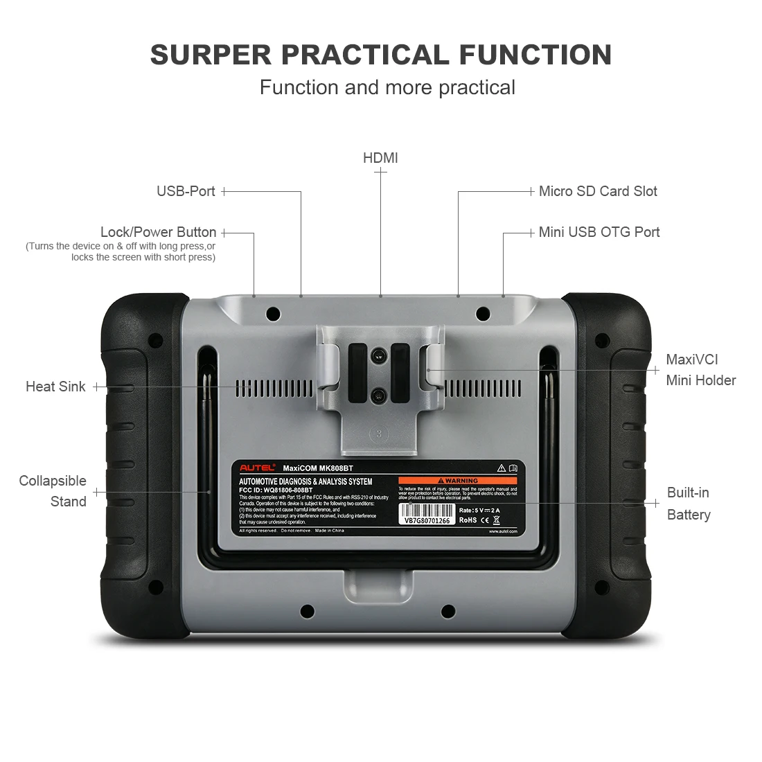 Autel MaxiCOM MK808BT диагностический сканер с сбросом масла EPB BMS SAS DPF ABS SRS OBD2 для всех