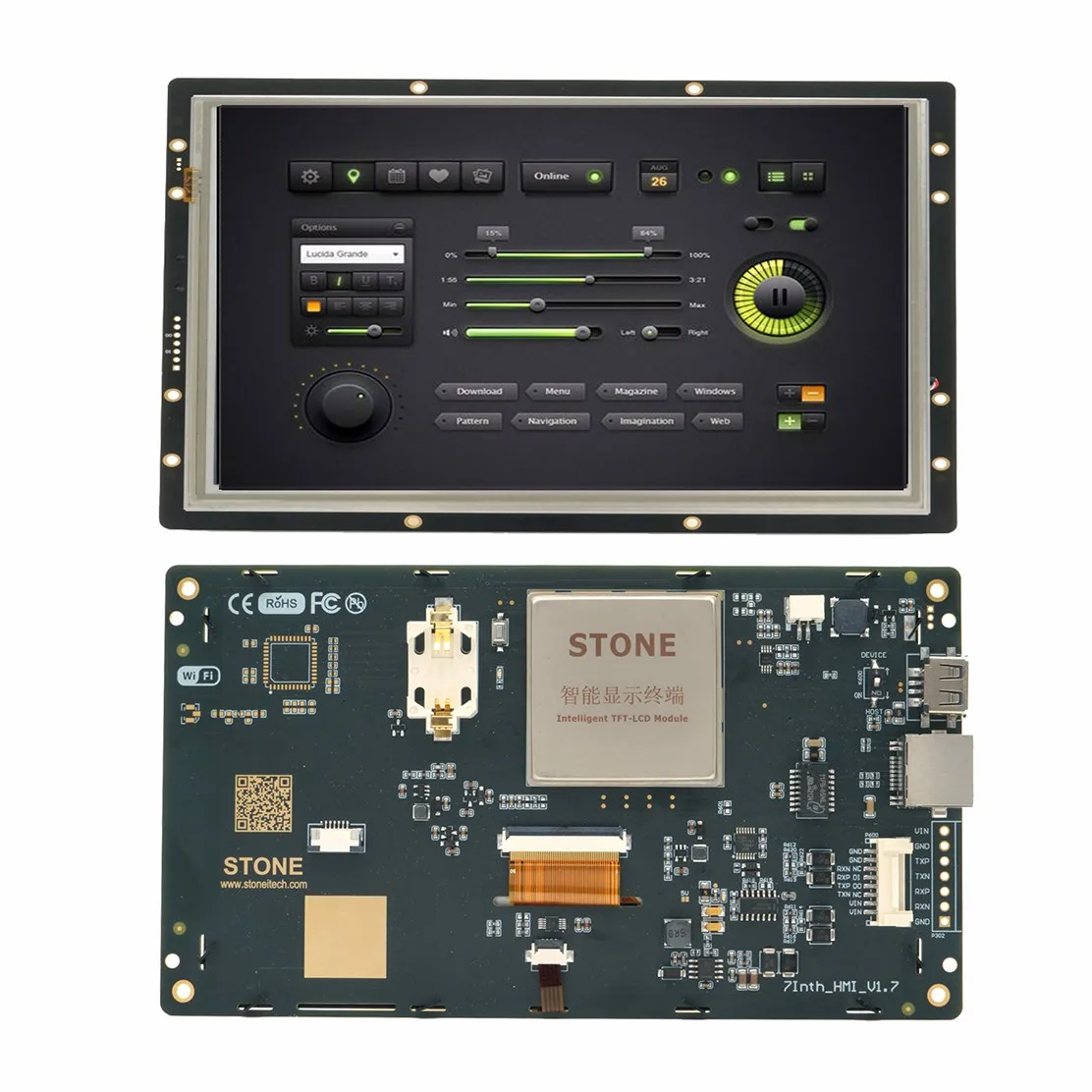 SCBRHMI 7 inch Touch TFT LCD Module Display HMI Smart UART Serial Panel for Ardunio UNO/ESP32