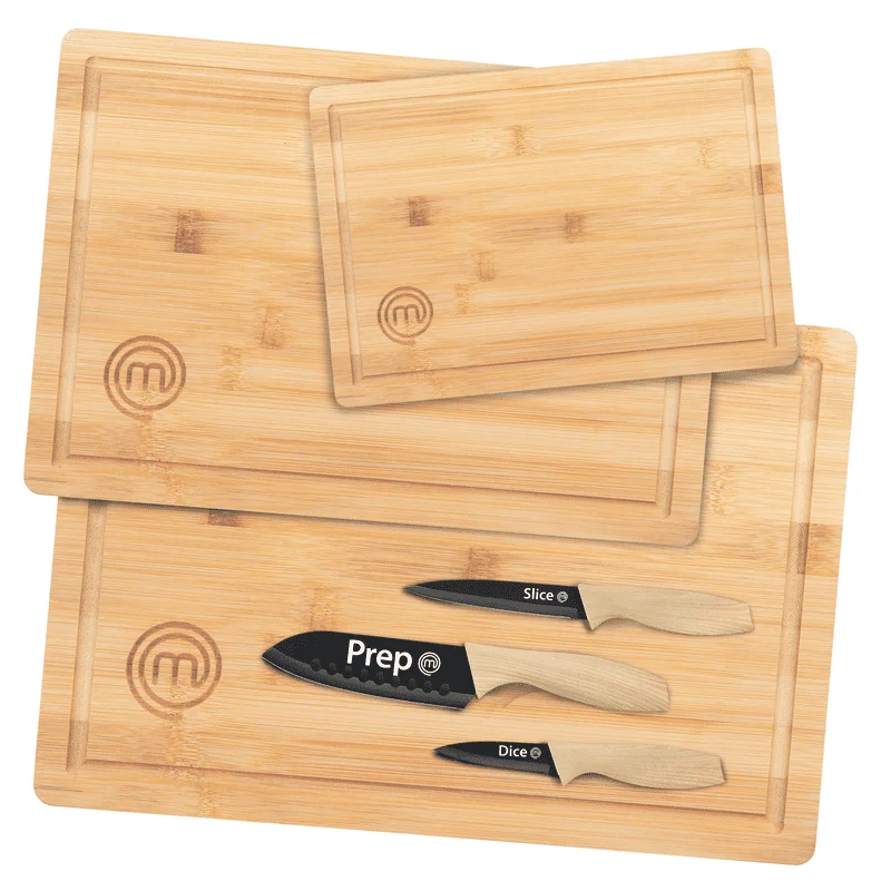 

6 Piece Knife & Board Set, 3 Kitchen Knives and 3 Cutting Boards Kitchen Knife With Storage Holder