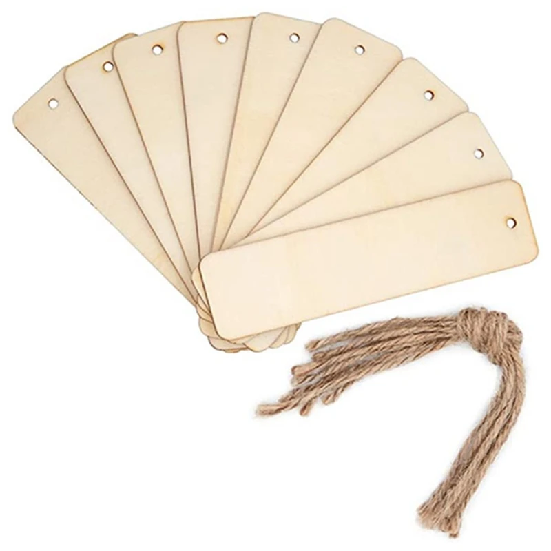 

DIY Blank Wood Tones Bookmarks Set Cardstock Book Mark Novel Blank Wood Tags