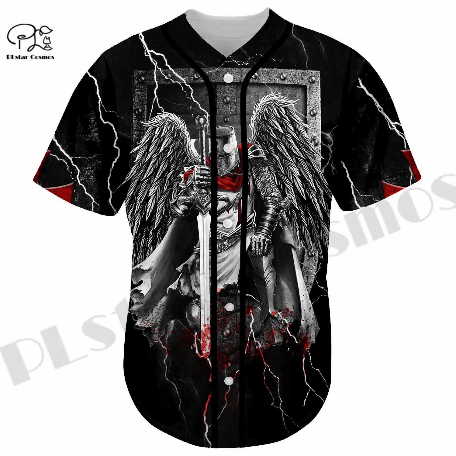 PLstar Cosmos Newest 3Dprinted Knight Templar Baseball Jersey Personalized Summer Shirt Casual Unique Unisex Harajuku  Q-1