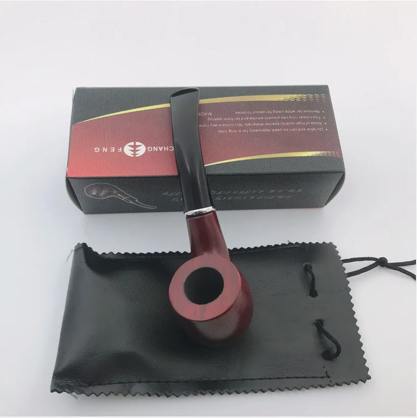 

Solid wood pipe carved wooden men's tobacco pipe