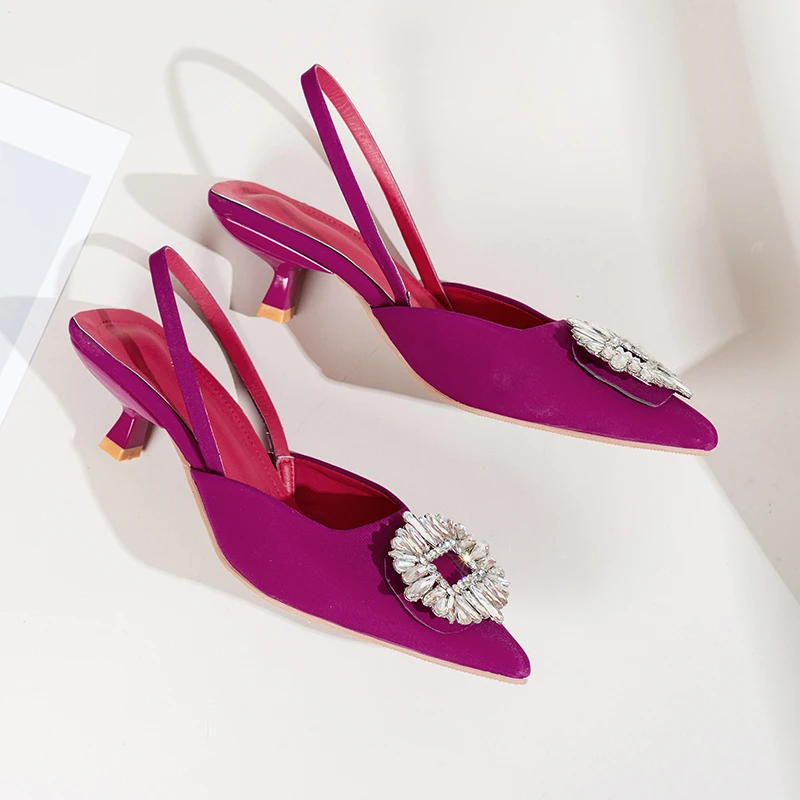 Женские свадебные туфли с блестками и острым носком