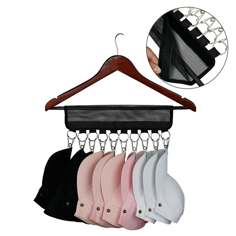 

Hat Storage for Room & Closet 10 Large Holder Clips to Hang Baseball Hats Beanie