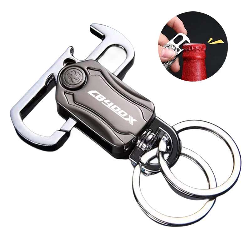 

Bottle Opener Keyring MultiFunction Keychain Fingertip Gyro Spiner Gyro Anxiety Relief Portable For Honda CB400X CB 400 X