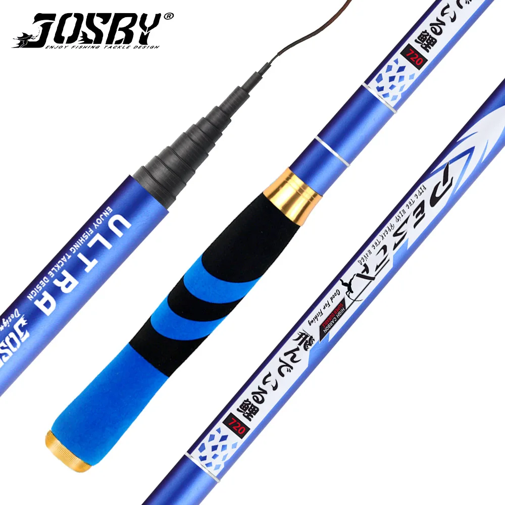 

JOSBY Telescopic Carbon Fiber Stream Fishing Rod Superhard Hand Pole Orange Blue 3.6M 4.5M 5.4M 6.3M 7.2M Freshwater Accessories
