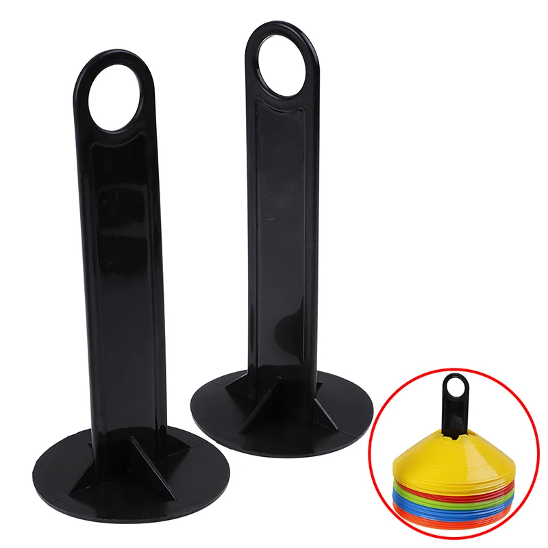 

2 Pcs Black Soccer Training Sign Dish Shelf Football Training Saucer Rack